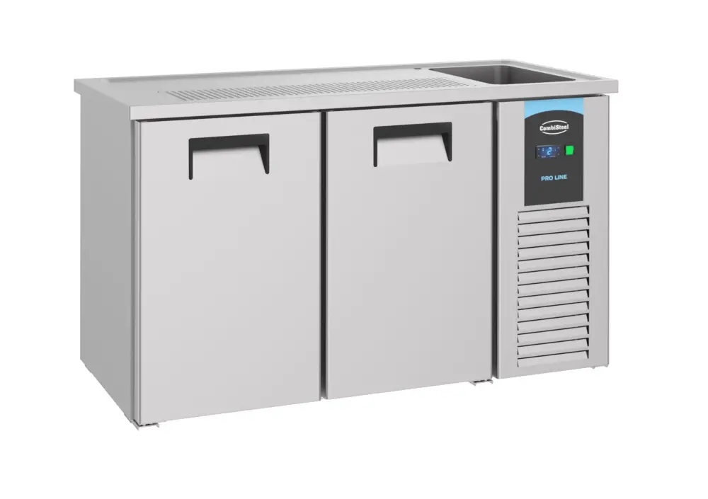 Express Levering CombiSteel Bierkoeler | RVS | 2 Deuren Links + 1 Spoelbak Rechts | 1550x700x1050mm