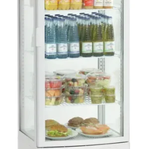 Bartscher Koelvitrine 235L-W | 2–12 °C | 4 Niveaus | 525x455x1705mm Merkproduct