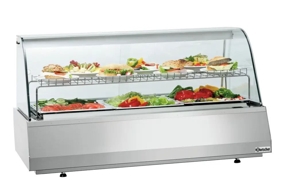 Bartscher Koelvitrine 3/1 GN | Ronde Ruit | Convectiekoeling | 6–10 °C | 1075x785x595mm Superprijs