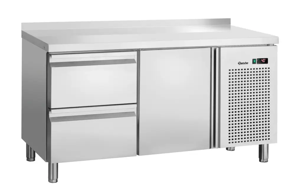 Bartscher Koelwerkbank | 280L | 1 Deur + 2 Laden | 0°C/+10°C | Geforceerd | Achter Rand | 1342x700x850/900mm Actieprijs