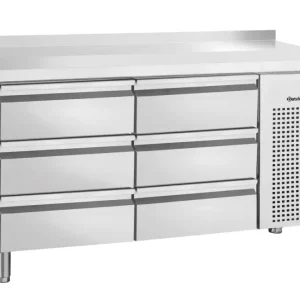 Bartscher Koelwerkbank | 280L | 6 Laden GN 1/1 | 0°C/+10°C | Geforceerd | Achterrand | 1342x700x850/900mm Uitverkoop