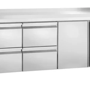 Bartscher Koelwerkbank | 420L | 1 Deuren + 4 Laden | 0°C/+10°C | Geforceerd | Achter Rand | 1792x700x850/900mm Exclusieve Aanbieding