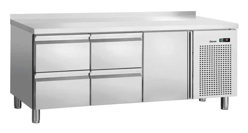 Bartscher Koelwerkbank | 420L | 1 Deuren + 4 Laden | 0°C/+10°C | Geforceerd | Achter Rand | 1792x700x850/900mm Exclusieve Aanbieding