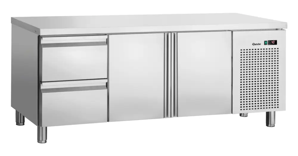 Populair Bartscher Koelwerkbank | 420L | 2 Deuren + 2 Laden | 0°C/+10°C | Geforceerd | 1792x700x850mm