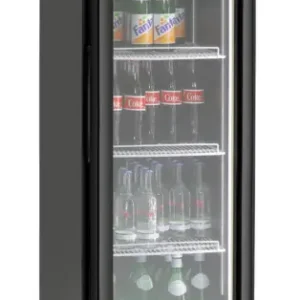 Bartscher Koelkast | Smal Model | 300L | Zwart | +2°C/+8°C | Geforceerd | Wielen | 440x705x1865mm Beste Prijs