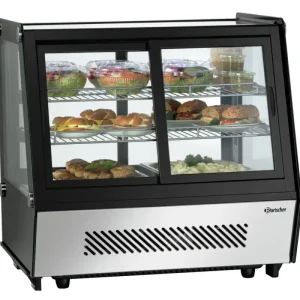 Koop Online Bartscher Koelvitrine | 120L | Convectiekoeling | Zwart/RVS | LED | 710x568x686mm