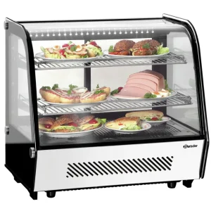 Beste Prijs Bartscher Koelvitrine | 120L | Zwart/RVS | +2°C tot +12°C | 3 Schappen | Achterdeuren | 710x575x685mm