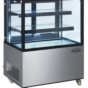 Nu Kopen Combisteel Koelvitrine | 270L | Zwart/grijs | +2°c/+8°c | 3 Schappen | 915x675x1210mm