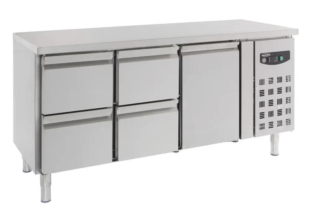 Finale Uitverkoop Combisteel Koelwerkbank | 417L | 1 Deur + 4 Laden | +2°C/+8°C | Geforceerd | 1795x700x850mm