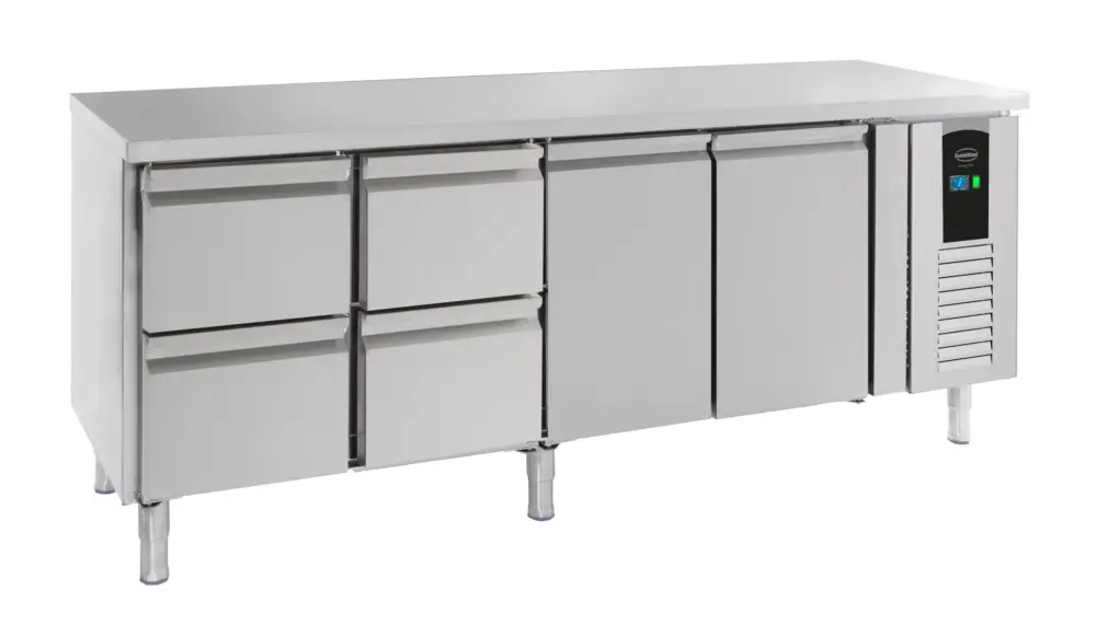 Combisteel Koelwerkbank | ENERGY LINE | 393L | 2 Deuren + 4 Laden | +2°C/+8°C | Geforceerd | 2230x700x860mm Snelle Levering