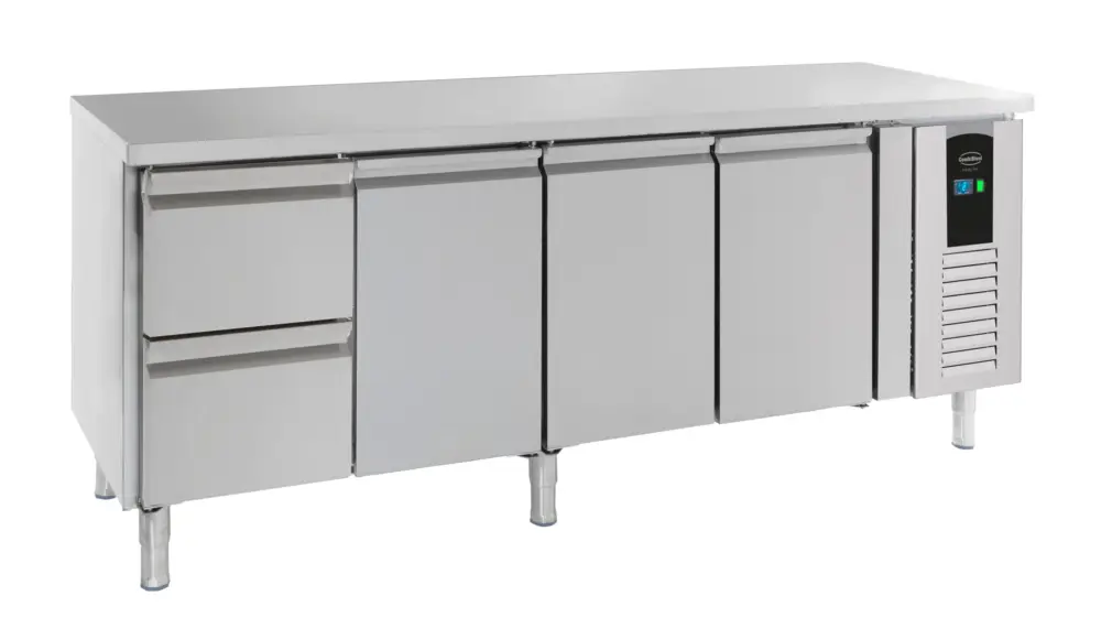 Snelle Levering Combisteel Koelwerkbank | Energy Line | 393L | 3 Deuren + 2 Laden | +2°C/+8°C | Geforceerd | 2230x700x860mm