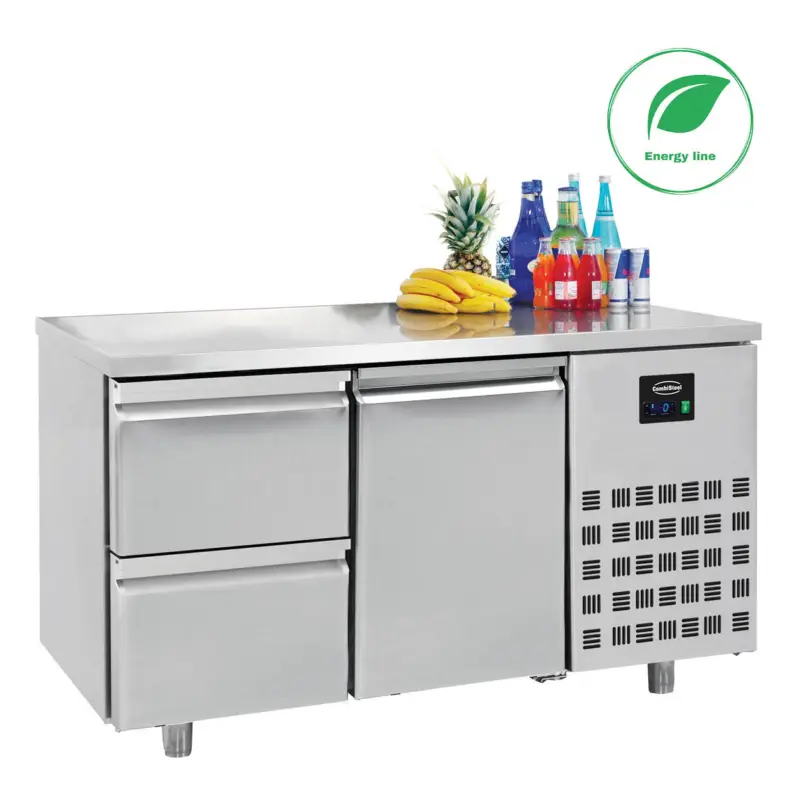 Laatste Versie Combisteel Koelwerkbank | ENERGY LINE | Energiezuinig | 281L | 1 Deur + 2 Laden 1/1 GN | –2°C/+8°C | Geforceerd | 1400x700x850mm