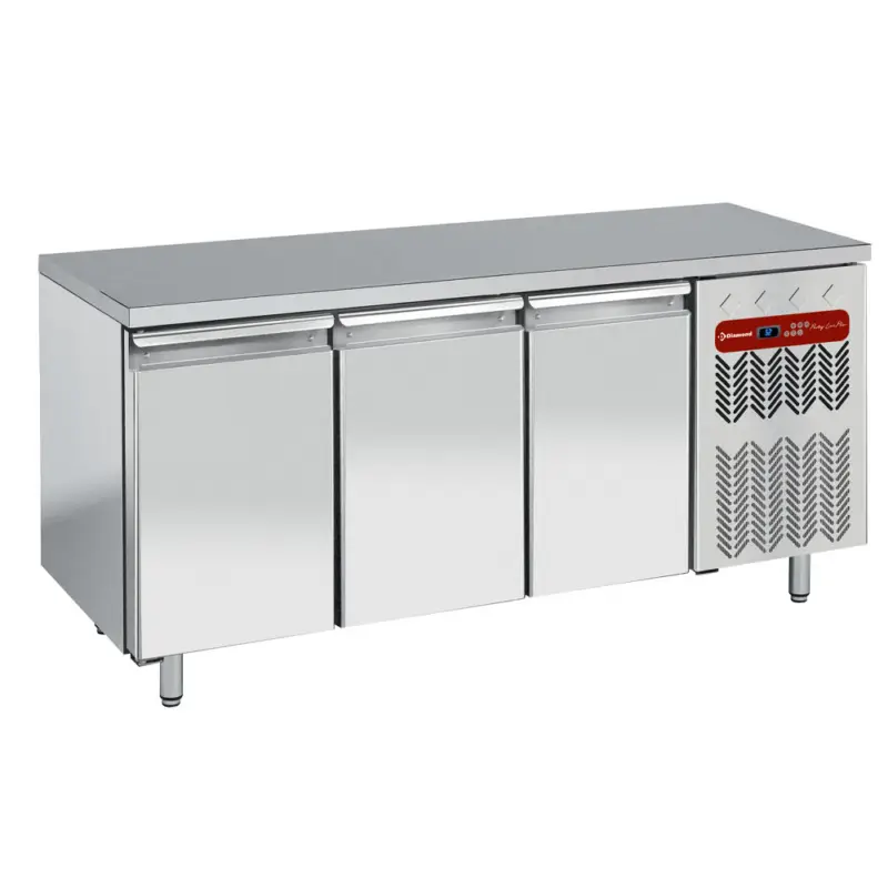 Bestseller Diamond Bakkerij Koelwerkbank | Energiezuinig | 550L | 3 Deuren EN600x400 | -2°C/+8°C | Geforceerd | 0.36kW | 2030x800x880/900mm