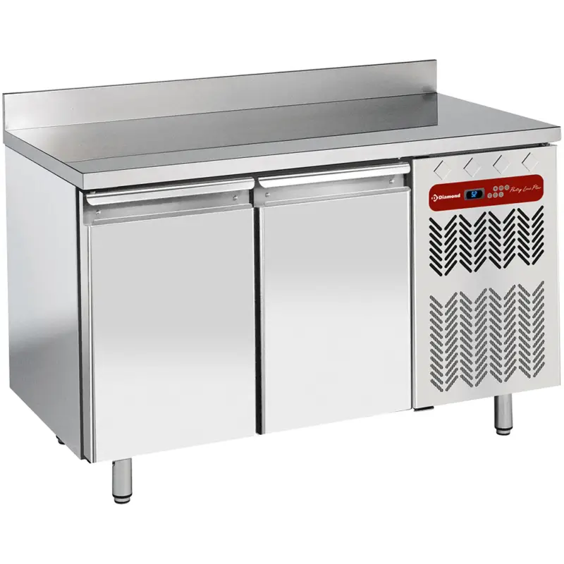 Betrouwbaar Diamond Bakkerij Koelwerkbank | PastryLine | Energiezuinig | 360L | 2 Deuren EN600x400 | -2°C/+8°C | Geforceerd | Achter Rand | 1505x800x880/1000mm
