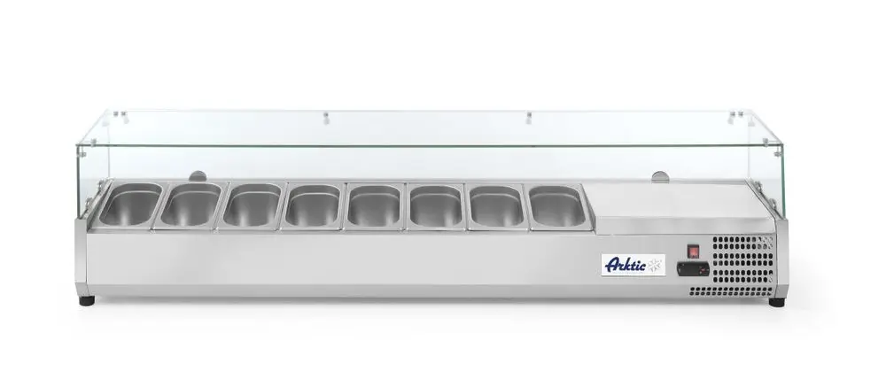 Direct Beschikbaar Arktic Opzetkoelvitrine | 8x 1/4 GN | -2°C/+8°C | 1805x335x430mm