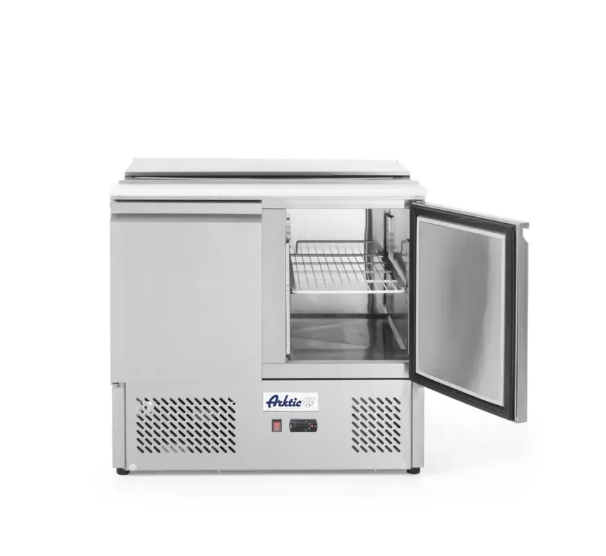 Veilige Betaling Arktic Saladette | KitchenLine | 300L | 2 Deuren 1/1 GN | Boven 2x 1/1 GN + 3x 1/6 GN | -2°C/+8°C | Geforceerd | Schuif-/Klapdeksel + Snijblad | 900x700x888mm