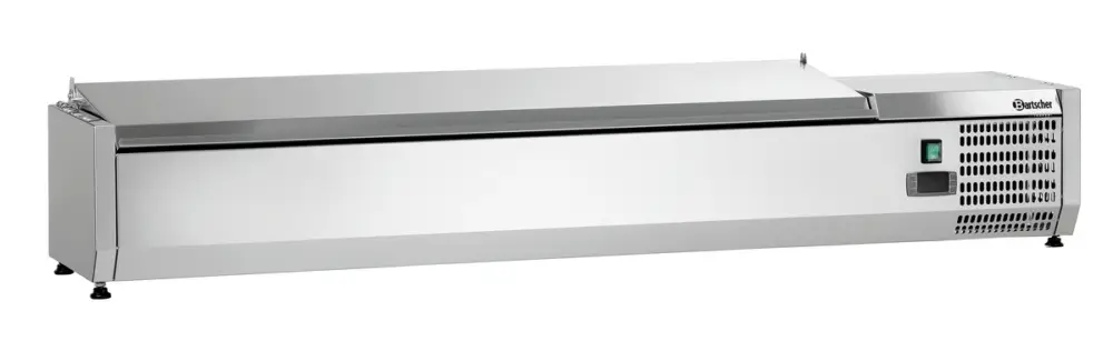 Bartscher Opzetkoelvitrine ED4-1501 | 7×1/4 GN | 0°C-10°C | RVS-deksel | 1500x335x290mm Bestseller