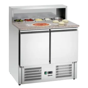 Koop Online Bartscher Pizzawerkbank | 260L | 2 Deuren | Boven 5x 1/6 GN | 0°C/+10°C | Geforceerd | 900x700x1175mm