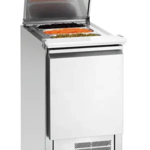 Bartscher Saladette | 140L | 1 deur | Boven 1x 1/1 GN | 0°C-10°C | Geforceerde koeling | Klapdeksel | 455x700x887mm Must-Have