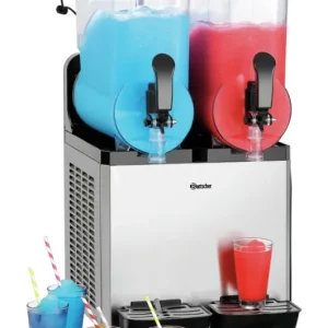 Beperkte Voorraad Bartscher Slush Machine 2120 | 2x12L | Nacht- & Dagmodus | Verlichte Deksel | 400x520x815mm