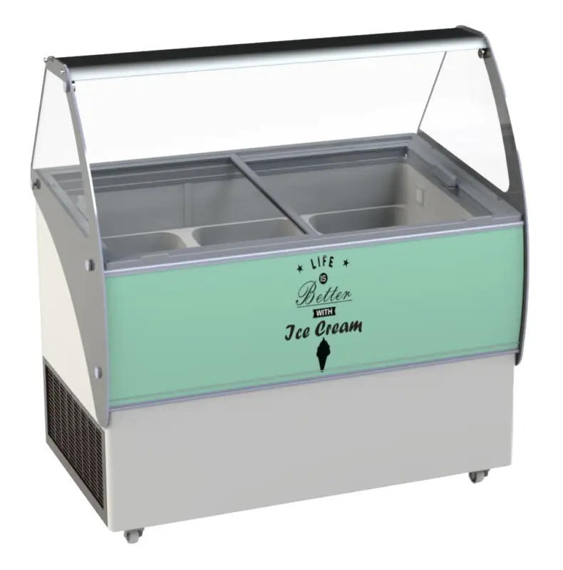 Gratis Retour CombiSteel Schepijsvitrine | MALTA | 557L | 13x 5L | Statisch | Wielen | 1662x825x1257mm