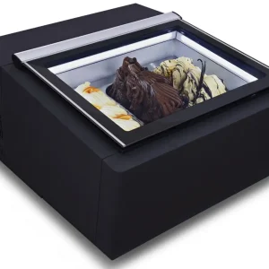 Express Levering CombiSteel Schepijsvitrine Tafelmodel | Zwart | 3x 5L | Statisch | 670x750x375mm