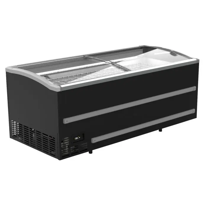 Hete Deal Combisteel Supermarkt Vrieskist | 985L | Zwart | -18°c/-23°c | Statisch | Schuifdeksels | 1879x952x950mm