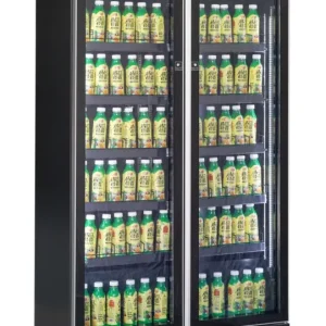Beperkte Voorraad Combisteel Koelkast | 758L | Zwart | +2°C/+10°C | Geforceerd | 2 Draaideuren | Wielen | 1100x600x1980mm