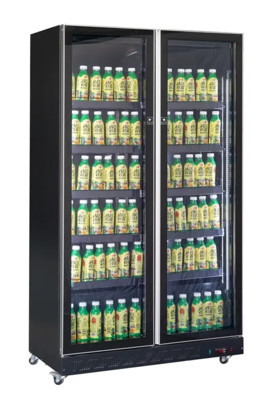 Beperkte Voorraad Combisteel Koelkast | 758L | Zwart | +2°C/+10°C | Geforceerd | 2 Draaideuren | Wielen | 1100x600x1980mm