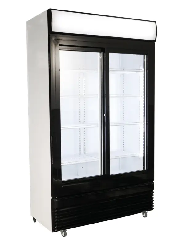 Snelle Levering Combisteel Koelkast | 780L | Zwart/Wit | +2°C/+10°C | Geforceerd | Schuifdeuren | Wielen | 1120x595x2100mm