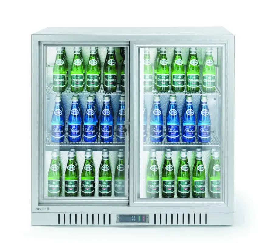 Seizoensaanbieding Backbar koelkast met schuifdeuren, Arktic, 150L, Zilver, 220-240V/160W, 900x520x(H)840mm