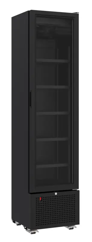Finale Uitverkoop Combisteel Drankenkoeling | Smal Model | 221L | Zwart | +4°C/+10°C | Statisch + Ventilator | Wielen | 450x497x1881mm