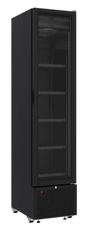 Combisteel Drankenkoeling | Smal Model | 348L | Zwart | +4°C/+10°C | Statisch + Ventilator | Wielen | 450x656x2024mm Gereduceerde Prijs