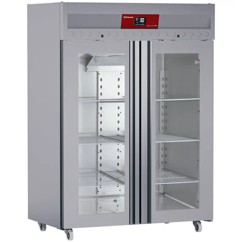 Op = Op Diamond Vrieskast | GASTRO LINE EVO | 1400L (2/1 GN) | RVS | -15°C/-22°C | Geforceerd | Draaideuren | Wielen | 1440x840x2020mm