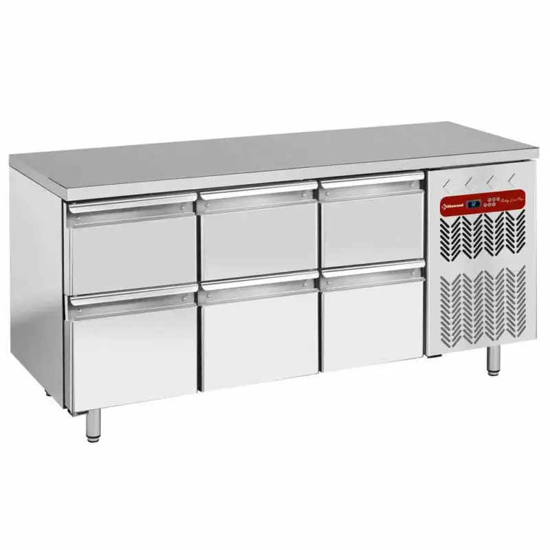 Lage Prijs Diamond Koelwerkbank | Energiezuinig | 405L | 6 Laden 1/1 GN | -2°C/+8°C | Geforceerd | 0.36kW | 1805x700x880/900mm