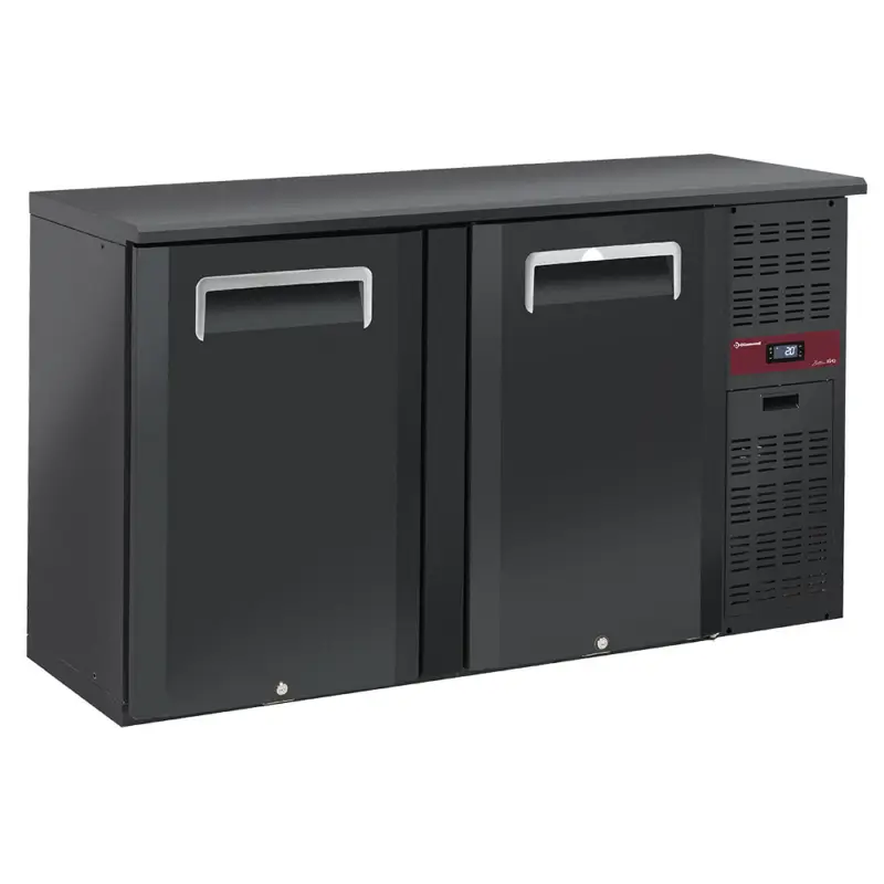 Snelle Levering Diamond Barkoelkast | BOTTLES EVO | 320L | Zwart | -2°C/+8°C | Statisch + Ventilator | Draaideuren | 1460x515x860mm