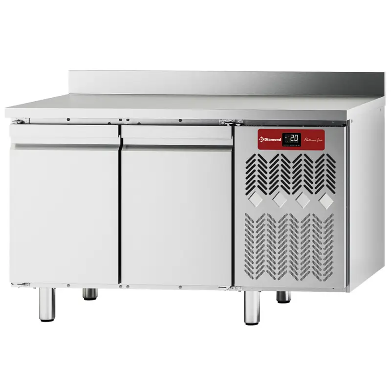 Diamond Koelwerkbank | PLATINUM LINE | Energiezuinig | 260L | 2 Deuren | -2°C/+8°C | Geforceerd | Vochtigheid Instelbaar | Achter Rand | 1351x680x900mm Nieuw