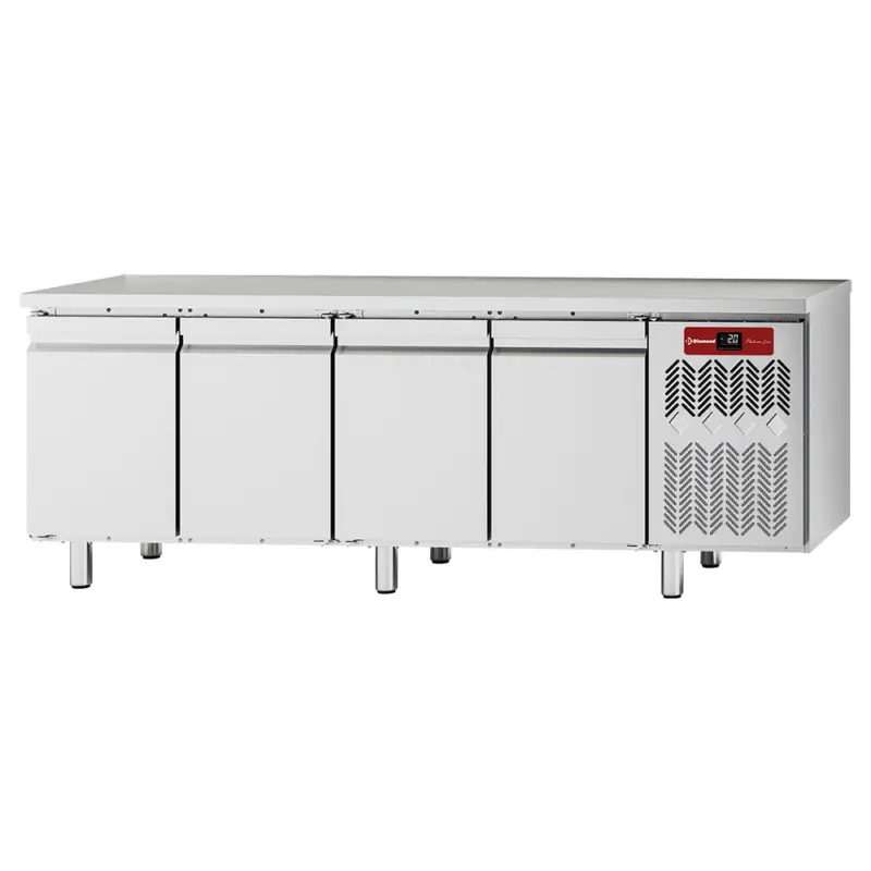 Premium Diamond Koelwerkbank | PLATINUM LINE | Energiezuinig | 550L | 4 Deuren 1/1 GN | -2°C/+8°C | Geforceerd | Vochtigheid Instelbaar | 2247x680x900mm
