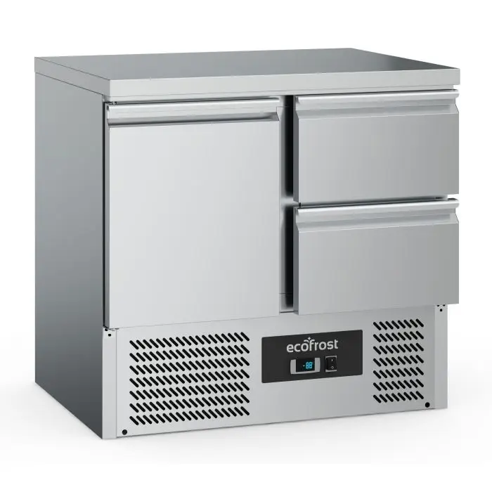 Op = Op Ecofrost Koelwerkbank | 230L | 1 Deur 1/1 GN+ 2 Laden | +2°C/+8°C | Statisch + Ventilator | 900x700x876mm