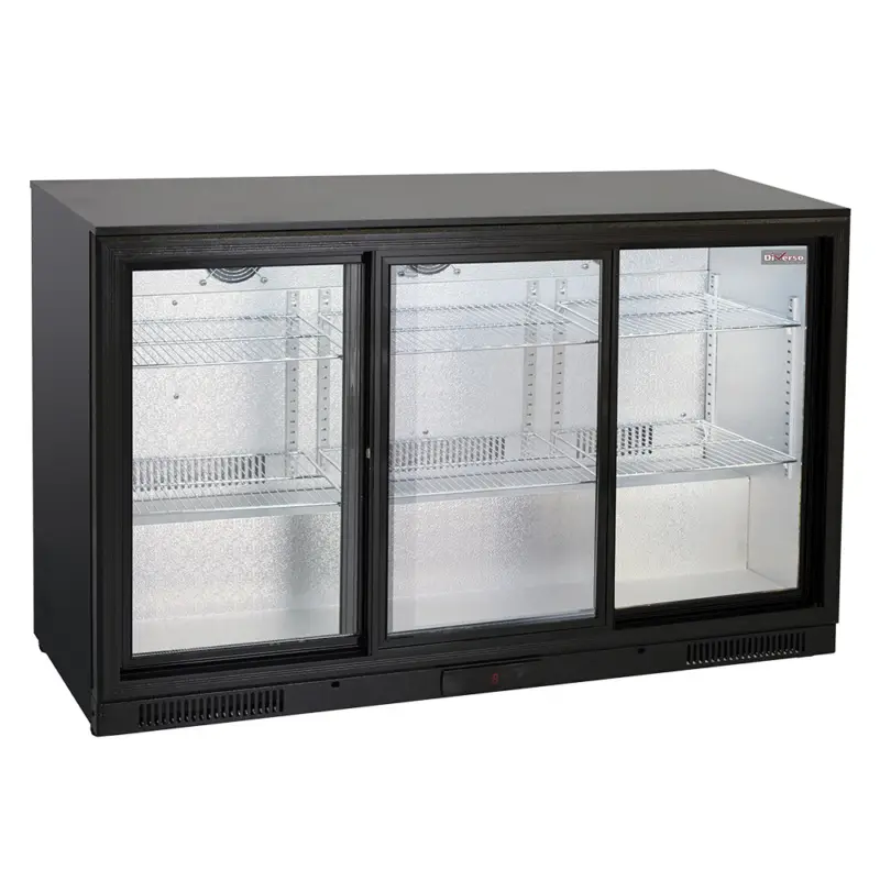Diverso by Diamond Barkoelkast | 302L | Zwart | Statisch + Ventilator | 3 Schuifdeuren | 1350x500x860mm Betaalbaar