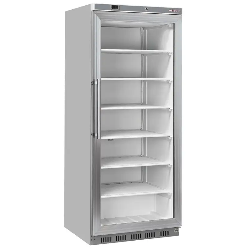 Tijdelijk Beschikbaar Statische diepvrieskast, glazen deur, 600 liter - R.V.S.