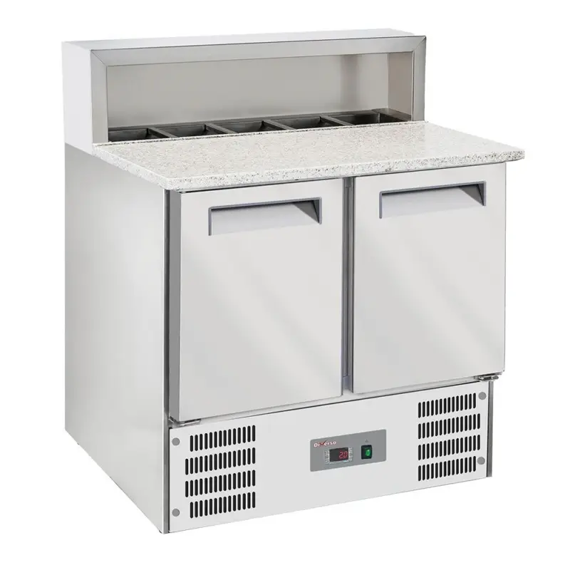2-deurs gekoelde pizzas tafel GN1/1, gekoelde structuur 5x GN1/6-150 mm Beperkte Voorraad
