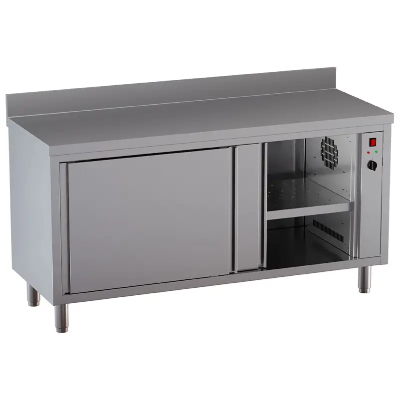 Diamond Warmhoudkast | STANDARD LINE EVO | RVS | 30°C/90°C | Geventileerd | 2.5kW | 230V | Schuifdeuren | Achter Rand | 1200x600x865/965mm Premium