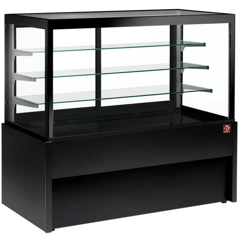 Shop Nu Diamond Warmhoudvitrine | Zwart | +30°c/+90°c | 4 Niveaus | 1500x780x1380mm