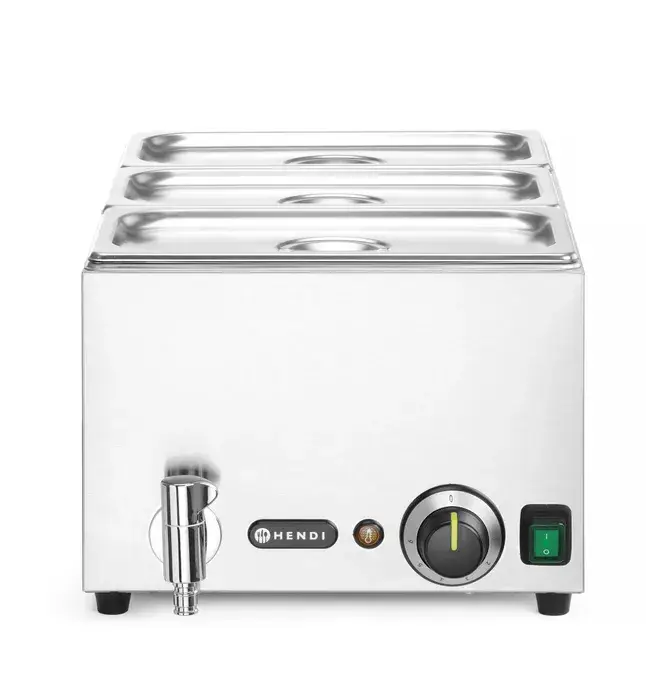 HENDI Bain-Marie Ranger met Afvoerkraan + 3x GN 1/3 & Deksel Rechtstreeks Van De Fabrikant