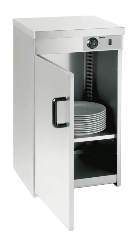 Populair Bartscher Warmhoudkast | RVS | 1 Deur | Cap. 55-60 borden | 230V | 450x495x855mm