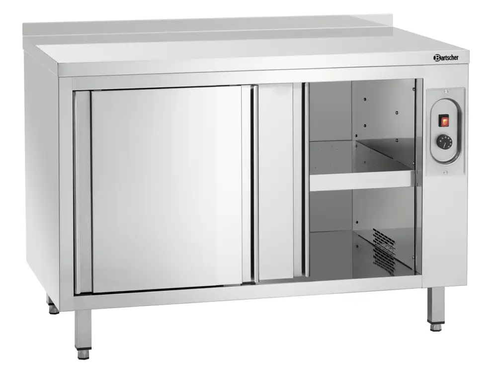 Bartscher Warmhoudkast | RVS | 2 Schuifdeuren + AchterRand | 2 kW | 1200x700x850mm Snelle Levering