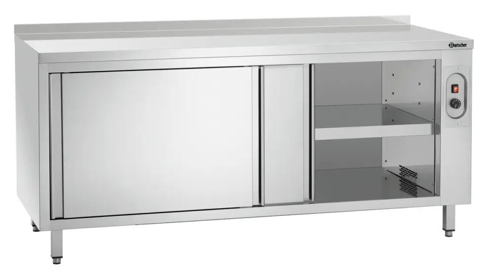 Gecertificeerd Bartscher Warmhoudkast | RVS | 2 Schuifdeuren + Achteropstand | 20°C/80°C | 1800x700x850mm