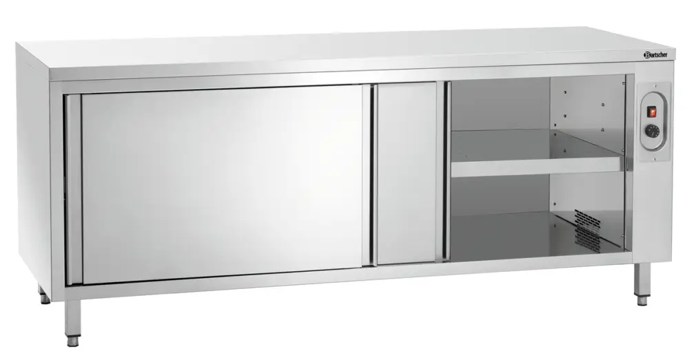 Hoge Kwaliteit Bartscher Warmhoudkast | RVS | 2 Schuifdeuren | 20°C/80°C | 2000x700x850mm