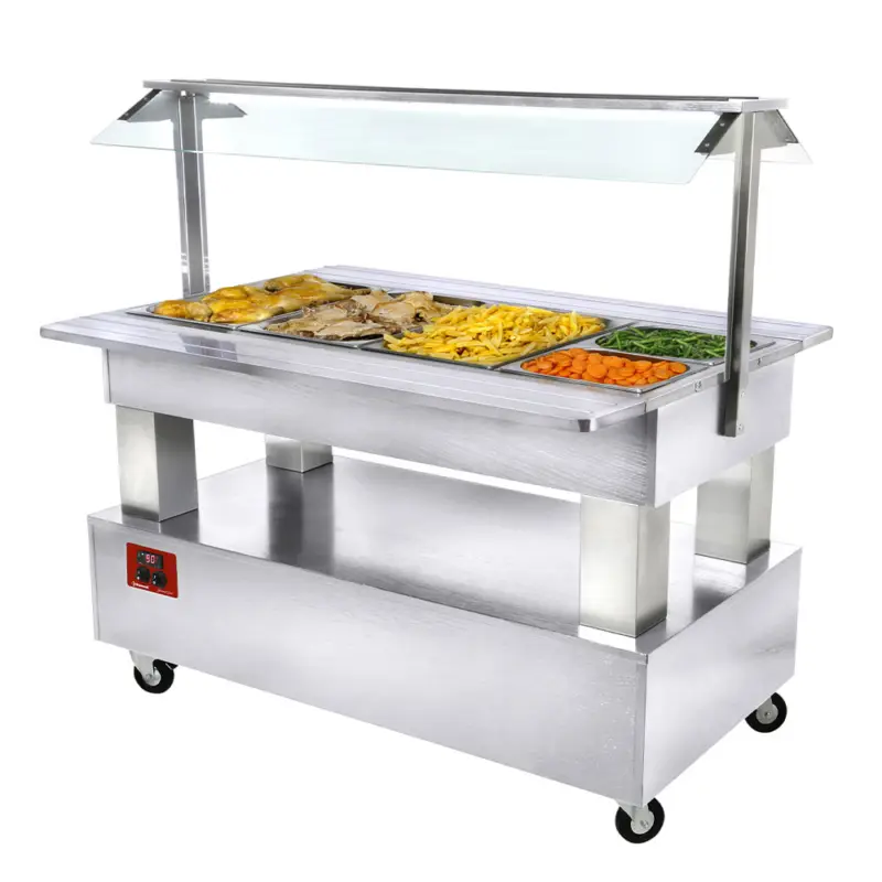 Populair Warm Buffet, Bain-marie, 4x GN 1/1-150 (wit Hout)